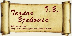 Teodor Bjeković vizit kartica